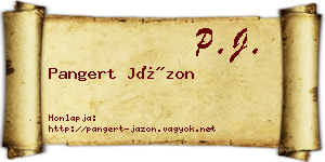 Pangert Jázon névjegykártya